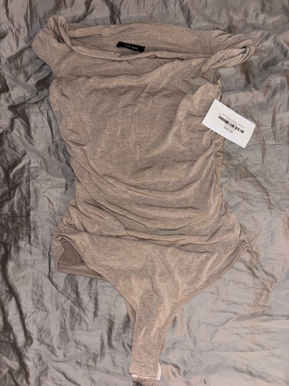 Taupe Ruched Bodysuit - Women